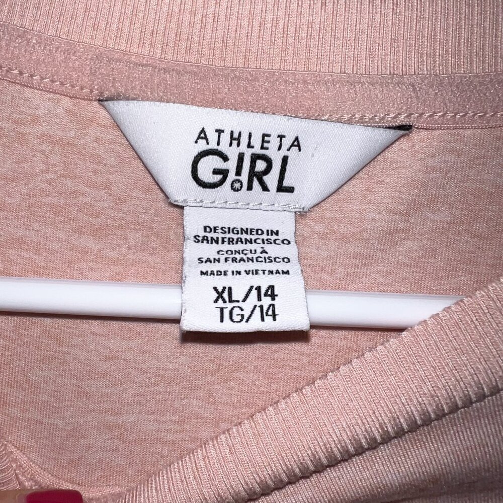 Athleta Girl Long Sleeve with Thumb Holes Light Pink Size XL/14 - Picture 2 of 5